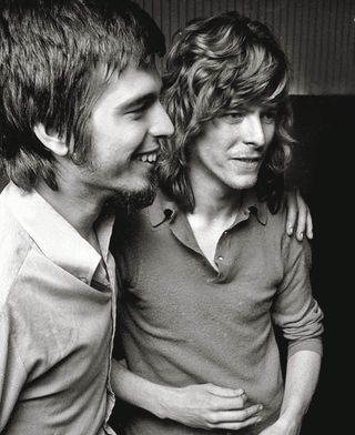 Tony Visconti and David Bowie in the Trident studio in May 1970