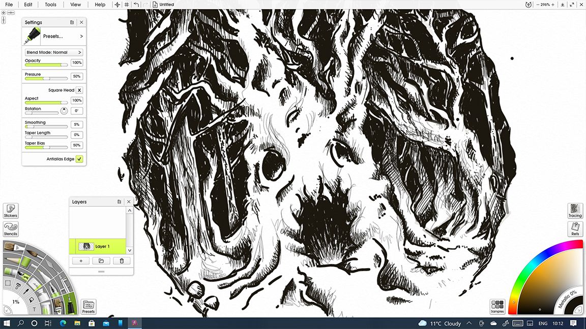A sketch of a tree monster created in ArtRage Vitae