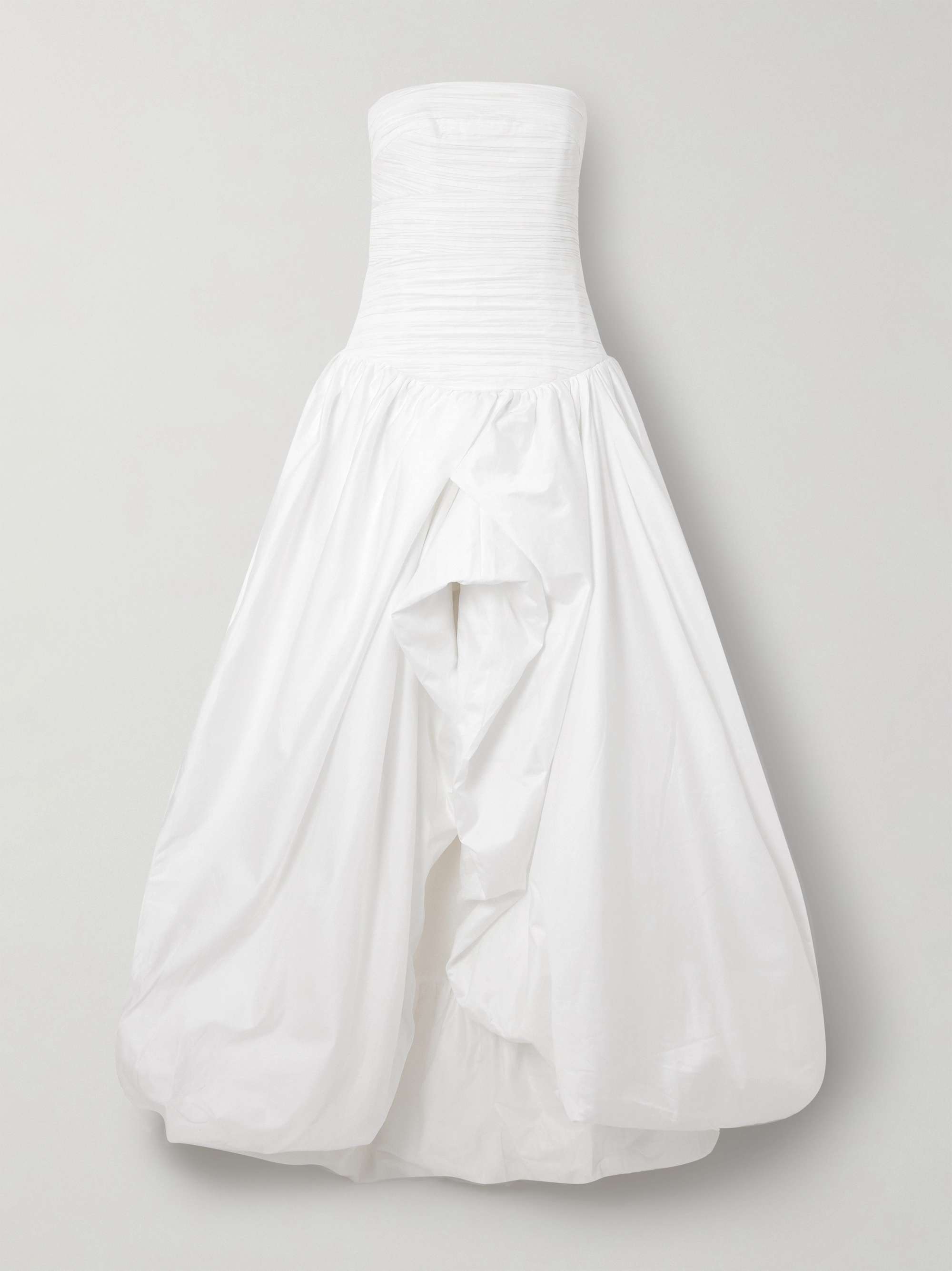 Violette Strapless Ruched Cotton-Poplin Gown