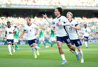 When are the international breaks this season? Jack Grealish of England celebrates scoring his team&#039;s second goal during the UEFA Nations League 2024/25 League B Group B2 match between Republic of Ireland and England at Aviva Stadium on September 07, 2024 in Dublin, Ireland.