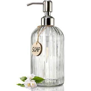 Clear Glass Soap Dispenser with Rust Proof Stainless Steel Pump