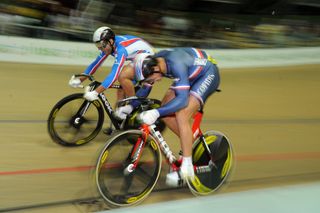 Denis Dmitriev and Kevin Sireau, sprint, European Track Championships 2010, day two
