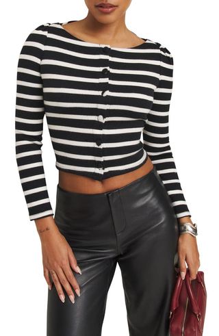 Lennox Stripe Crop Cardigan