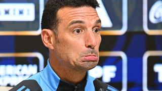 EZEIZA, ARGENTINA - SEPTEMBER 3: Lionel Scaloni Head Coach of Argentina speaks during a press conference at Predio Lionel Andres Messi on September 3, 2025 in Ezeiza, Argentina. Argentina will face Venezuela on September 4th as part of the 2026 FIFA World Cup South American qualifiers. (Photo by Rodrigo Valle/Getty Images)