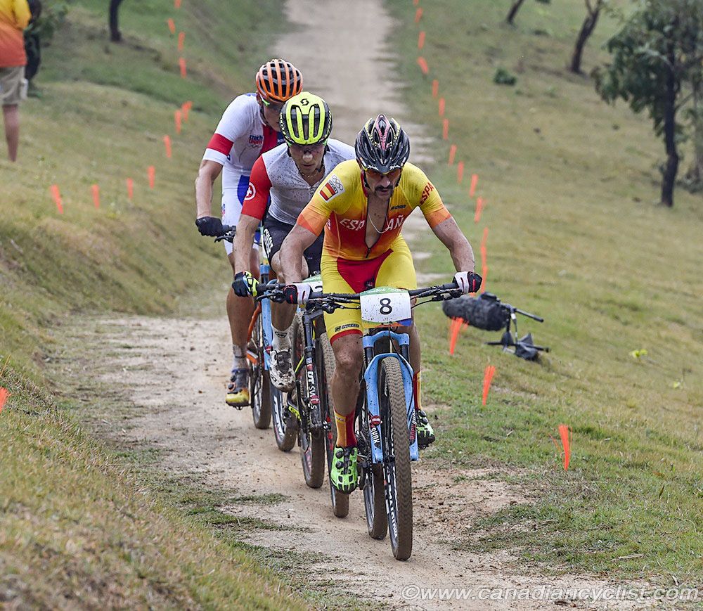 Carlos Coloma (Spain) leading Nino Schurter and Jaroslav Kulhavy