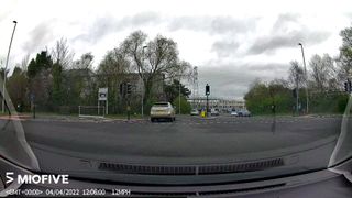 A view of a road from the Miofive 4K dash cam