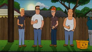 Boomhauer, Hank, Dale and Bill in king of the hill