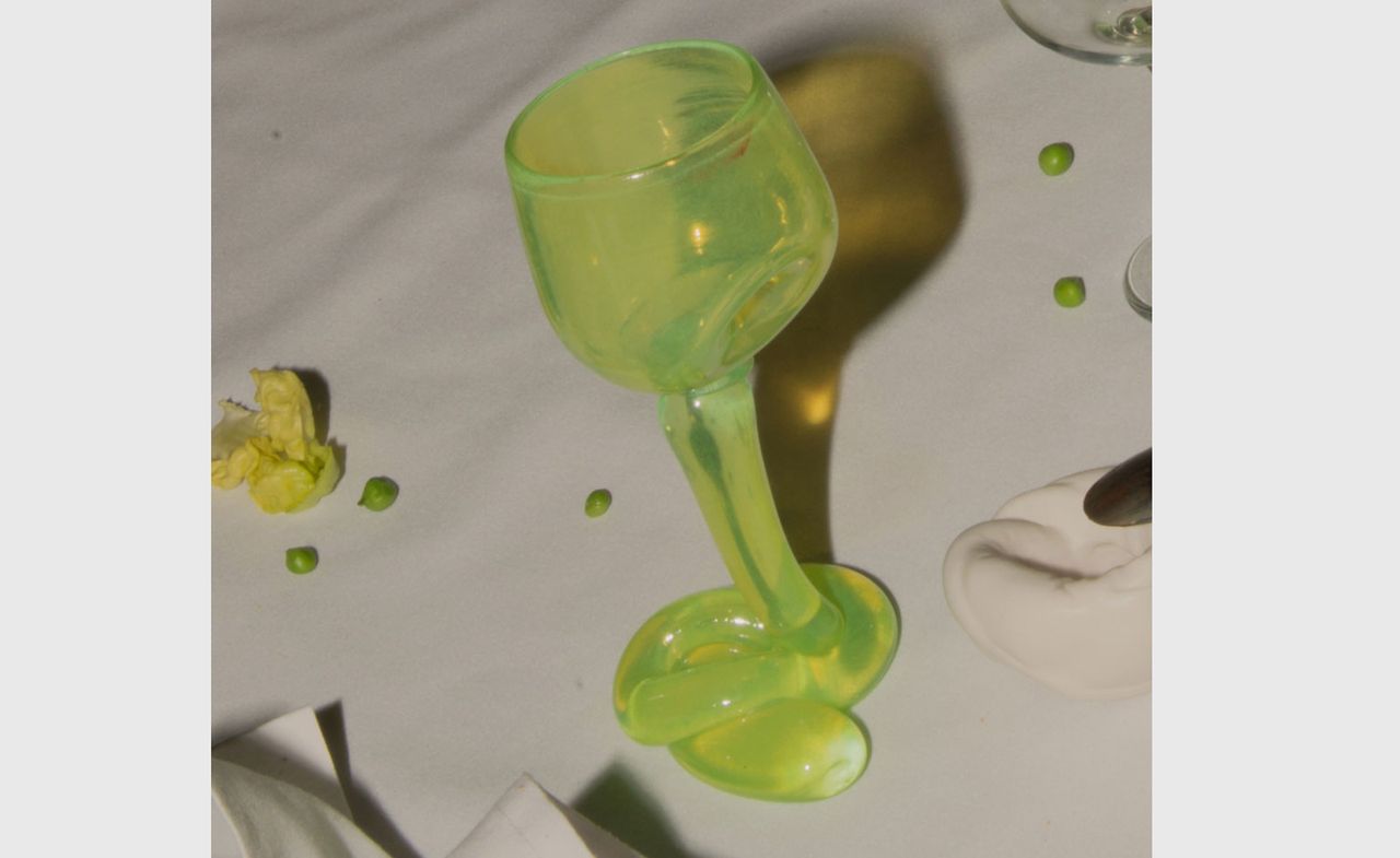 lime green glassware by Completedworks