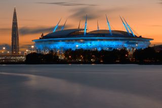 General view of Zenit Saint Petersburg's Gazprom Arena in June 2021.