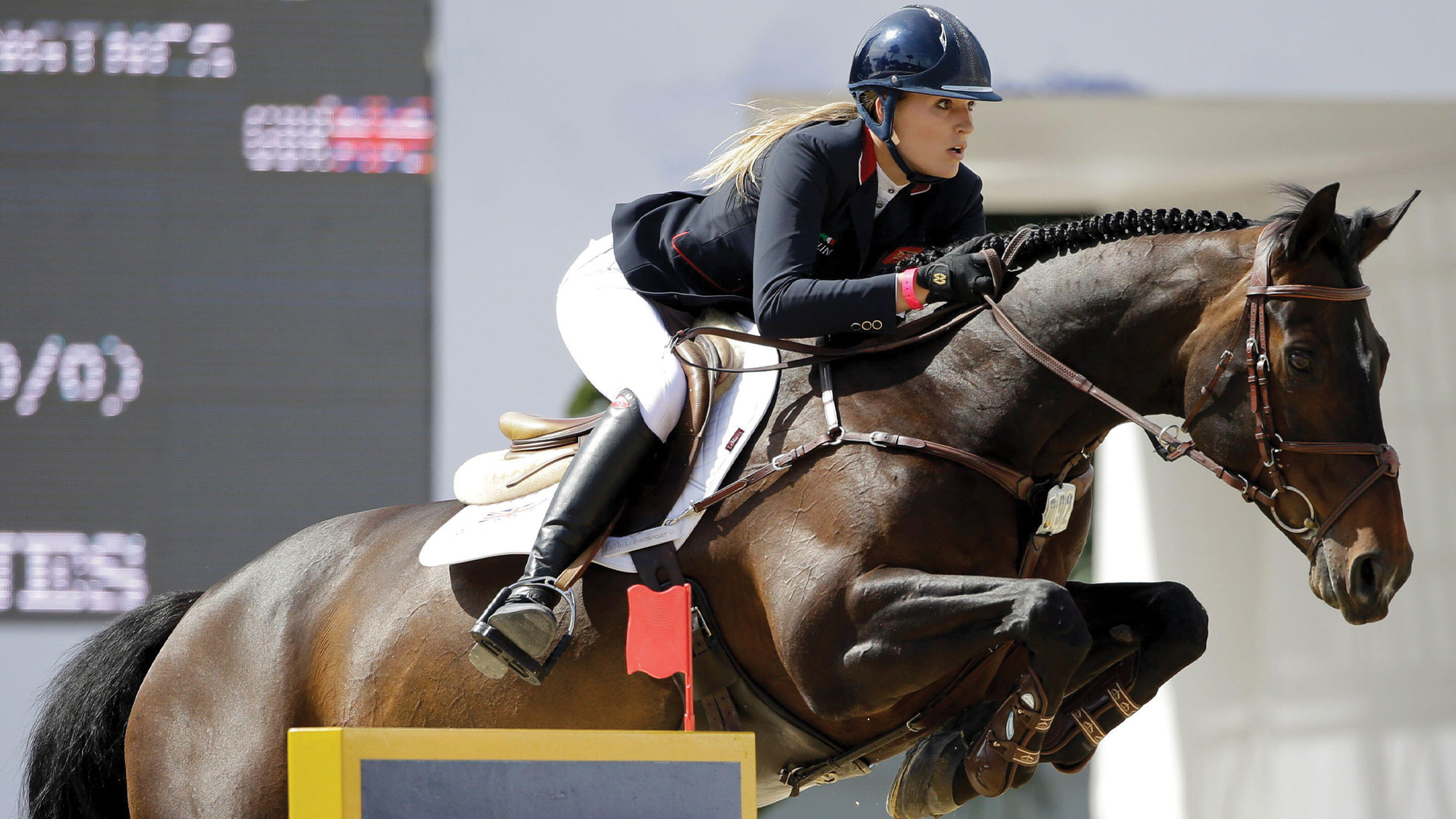 Close up of Jess Mendoza riding Spirit T
