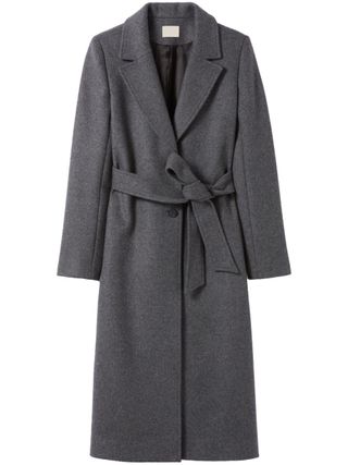 Peak-Lapels Belted Single-Breasted Coat