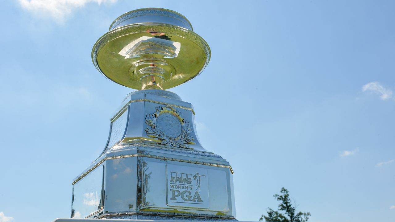 The KPMG Women&#039;s PGA Championship trophy