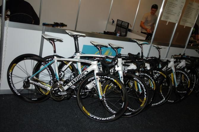 Team Astana bikes are fitted with Campagnolo EPS electronic groupsets this year