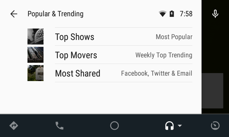 Stitcher on Android Auto