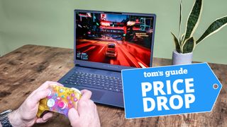 Alienware Area 51 laptop displaying a racing game