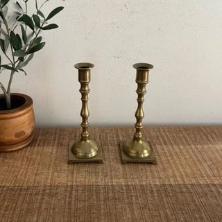 Vintage Brass Candlesticks Set of 2