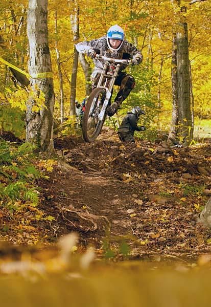 Plenty of roots challenged the downhillers.