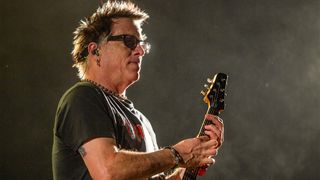 Kevin 'Noodles' Wasserman of The Offspring performs at Aftershock Festival in Discovery Park on September 14, 2014 in Sacramento, California.