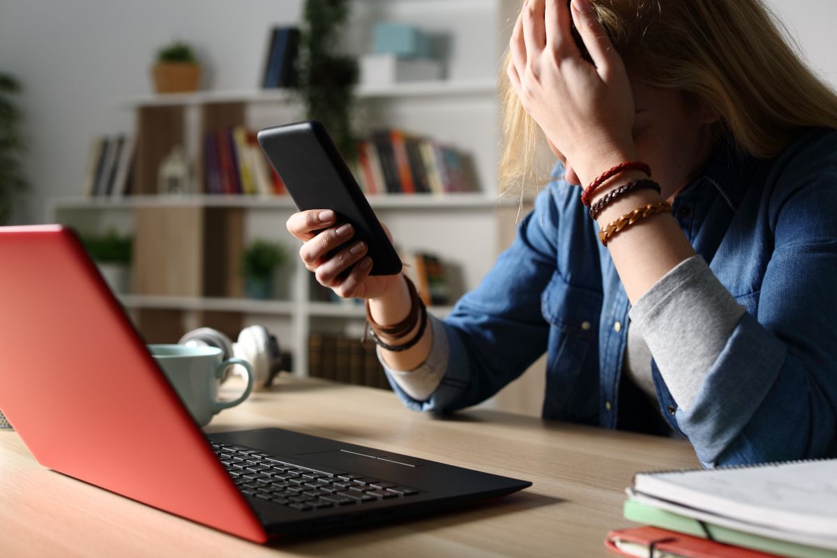 Frustrated Woman With Cell Phone