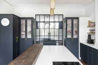 kitchen renovation with glass doors