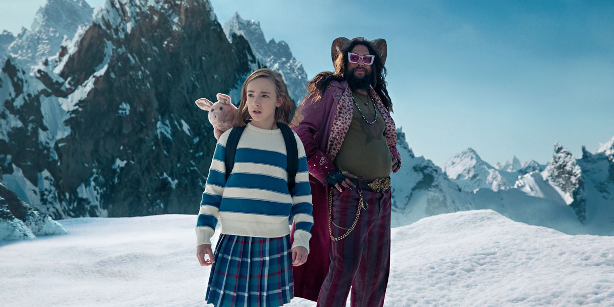 (L-R) Marlow Barkley as NEMO and Jason Momoa as FLIP