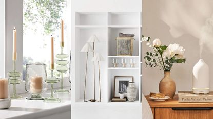 A three panel image of products available in the Crate & Barrel spring collection