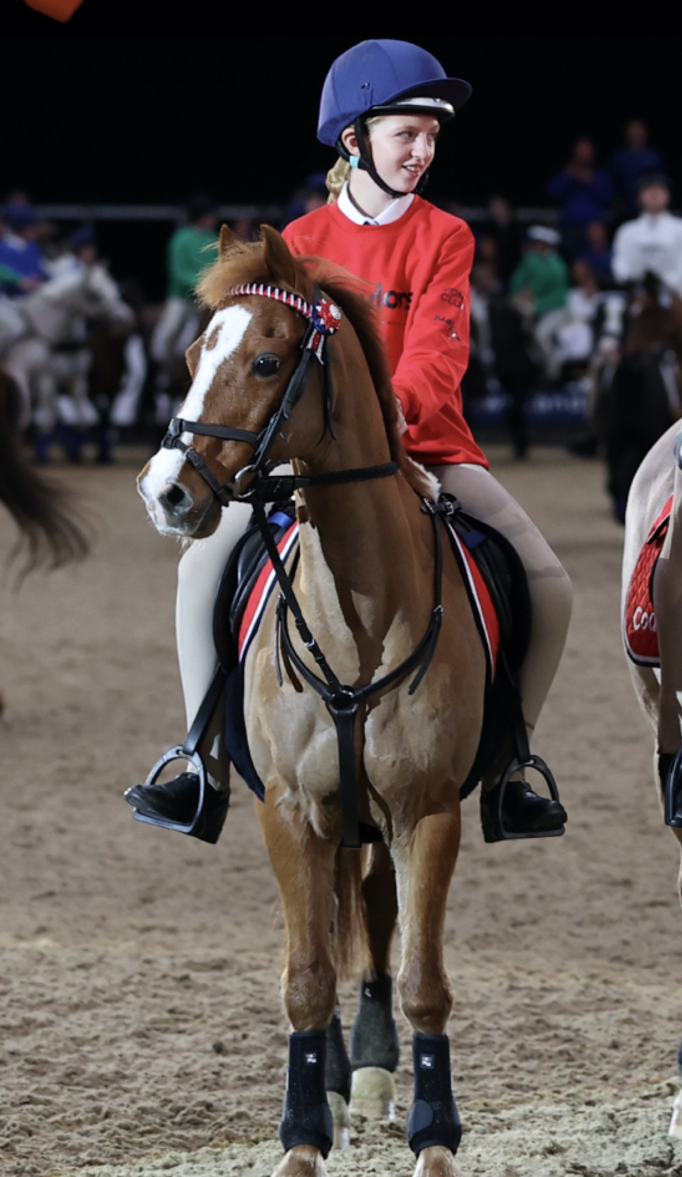 Rider Jas Willis pictured with mounted games pony Merlin at the Horse of the Year Show