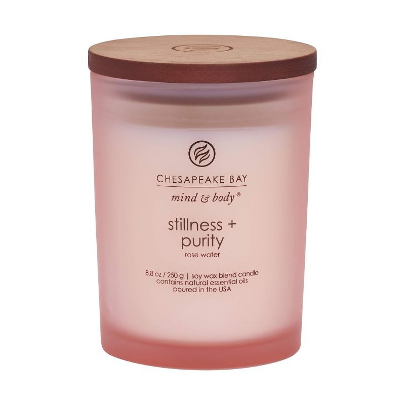 Chesapeake Bay Stillness + Purity Rose Water Candle is one of the best candles on Amazon for its floral scent.