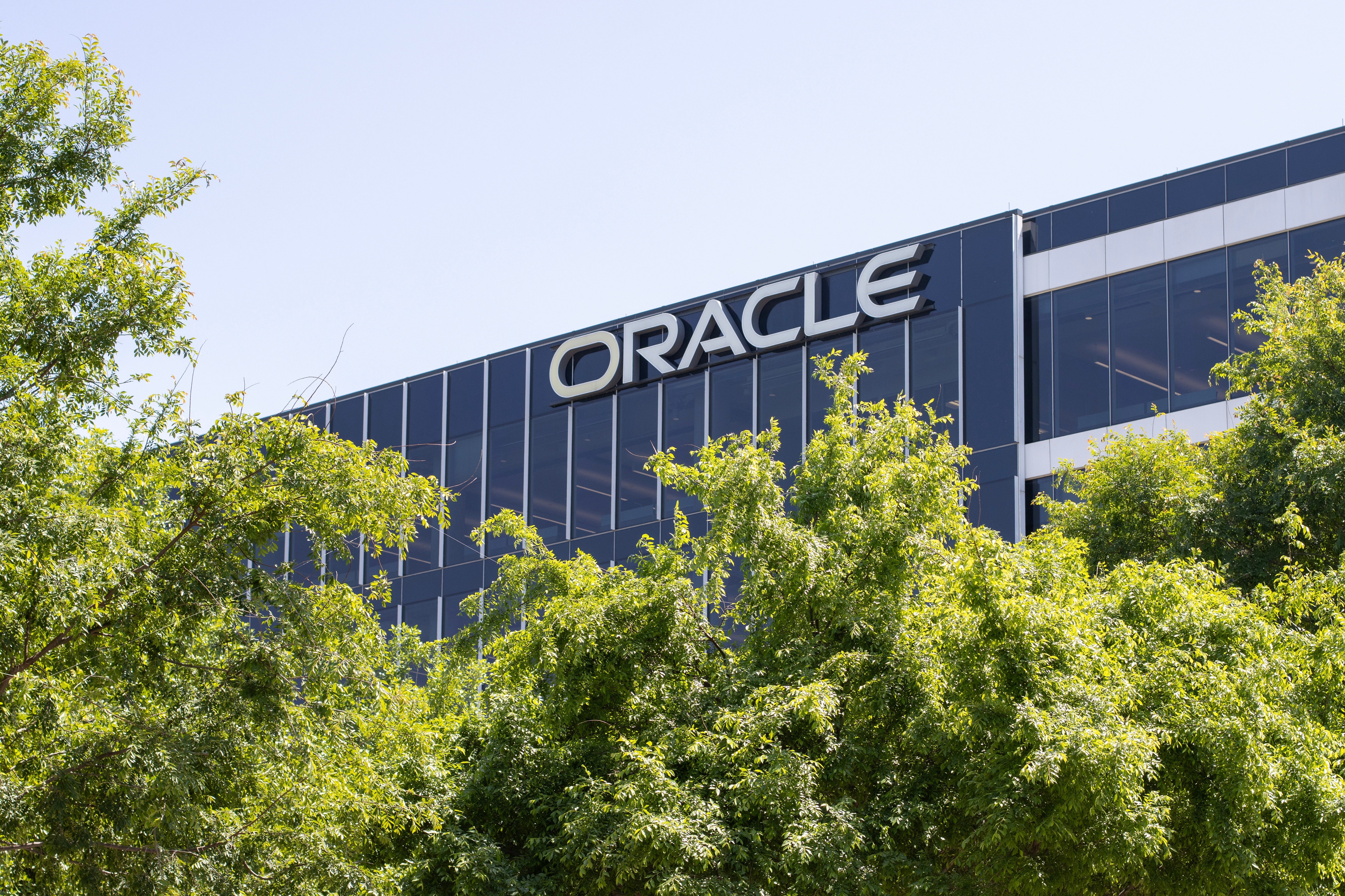 Oracle logo on a building