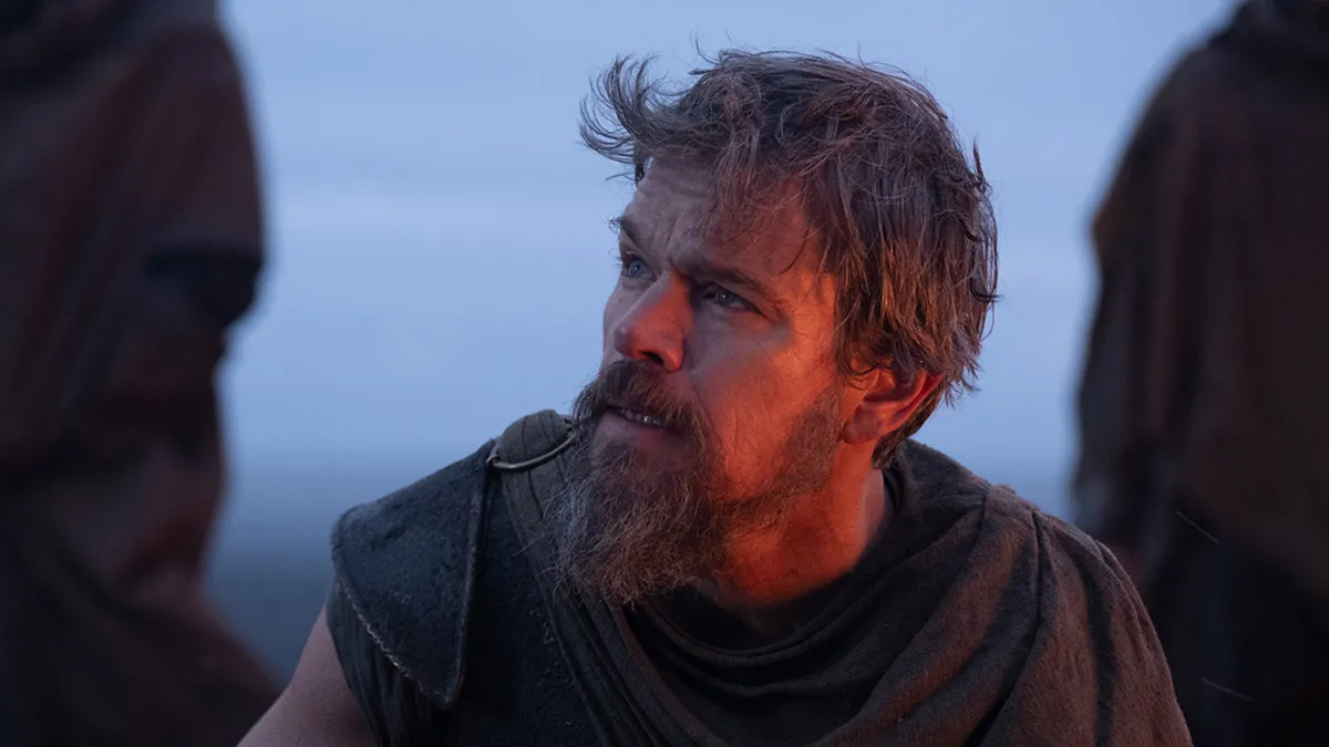 An image of Matt Damon in The Odyssey.
