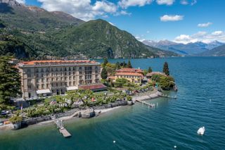 The Grand Hotel Victoria stands above Lake Como in Menaggio, Italy