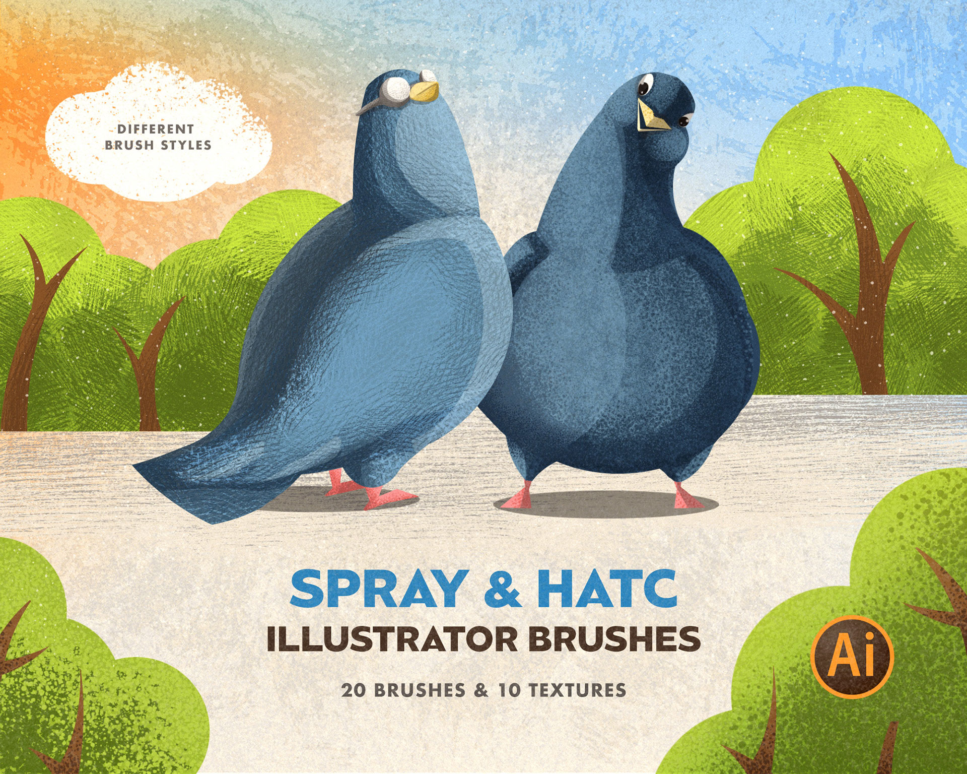 Illustrator brushes: Spray and Hatch