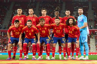 Spain Euro 2024 squad Spain players pose for a team picture during the international friendly match between Spain and Northern Ireland at Estadi de Son Moix on June 08, 2024 in Mallorca, Spain. (Photo by Rafa Babot/Getty Images)