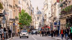A busy street in Paris, France.