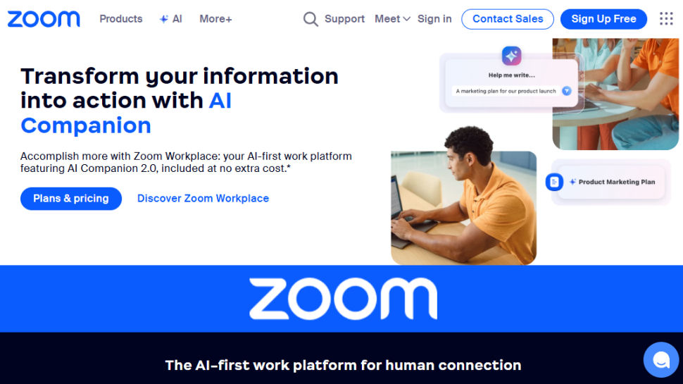 Zoom website screenshot (May 2025)