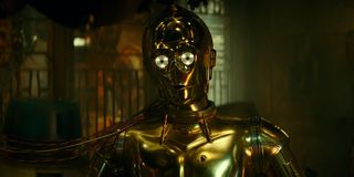 C-3PO taking one last look at his friends