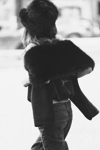 ZARA Faux Fur Knit Stole