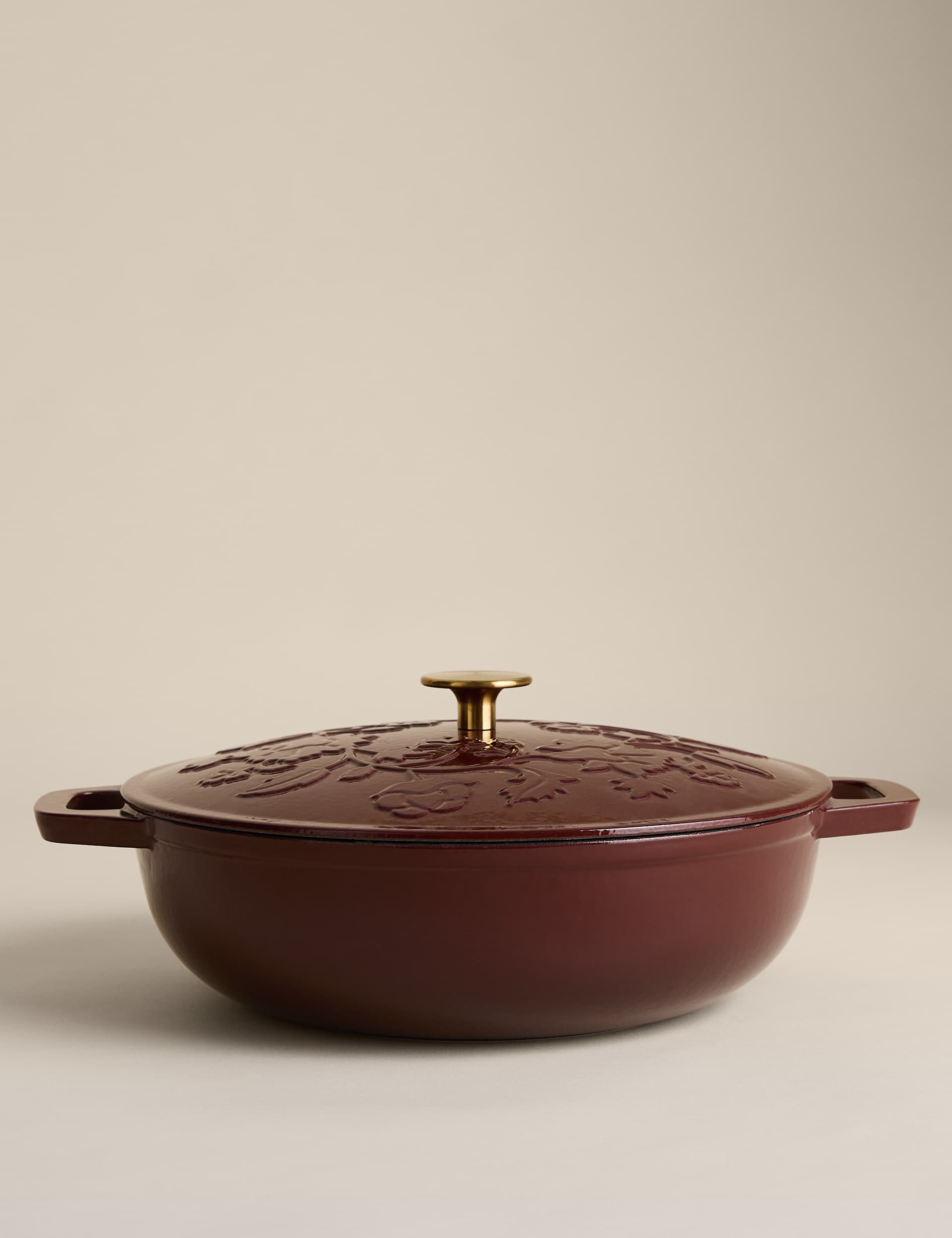 Cast Iron Floral Casserole Dish