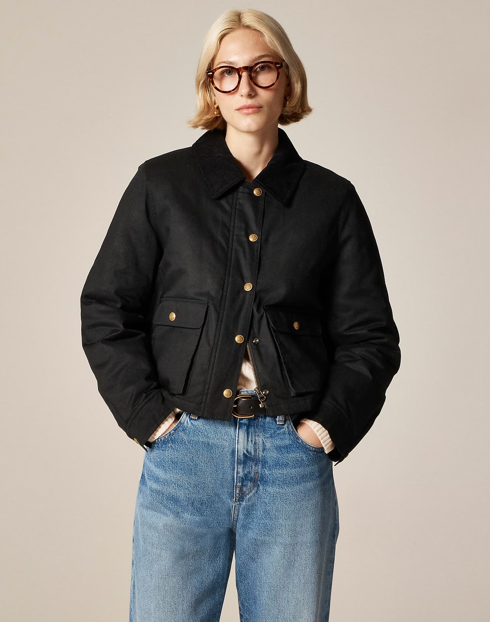 J.Crew, Cropped Barn Jacket&amp;trade; in Ripstop Cotton