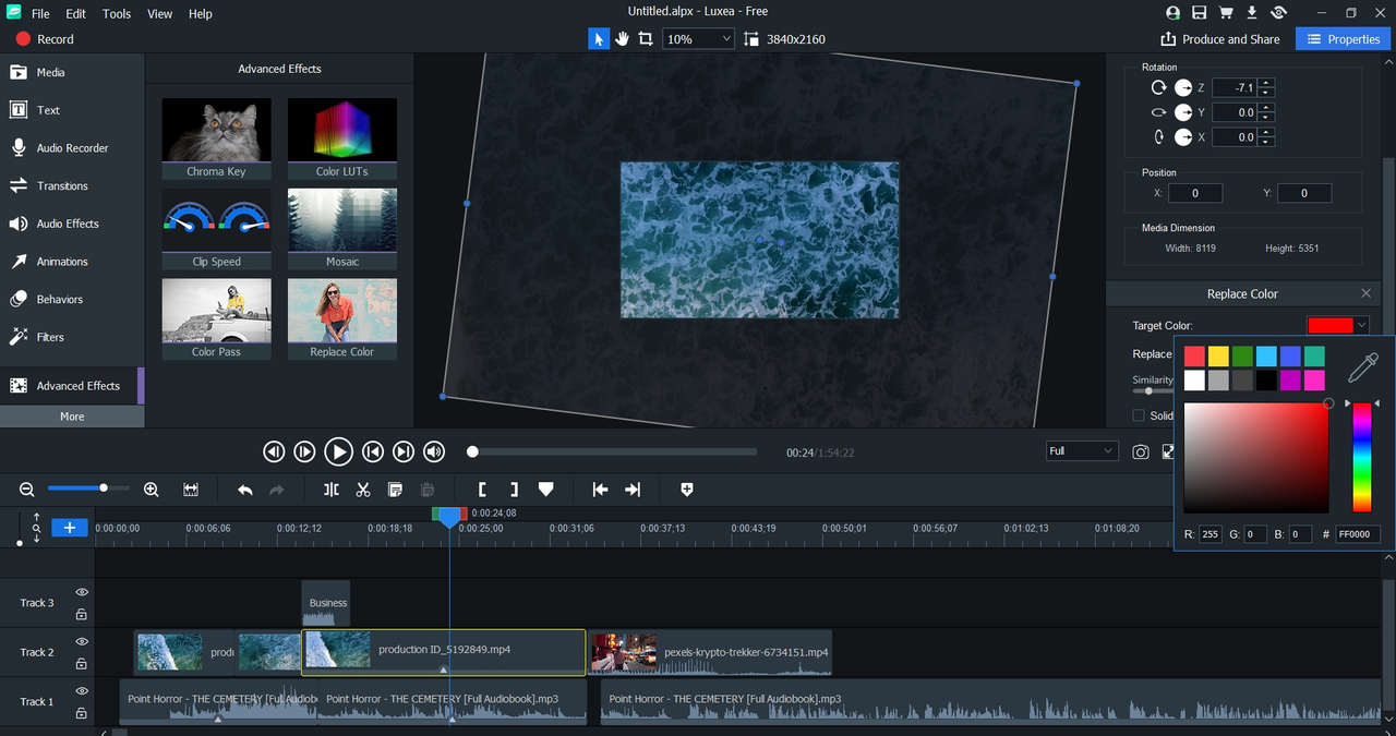 Screenshot of ACDSee Luxea Video Editor