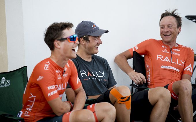 Danny Pate shares a laugh with Rally teammates