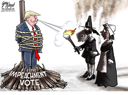 Political Cartoon U.S. Impeachment Vote Burning At Stake Democrats