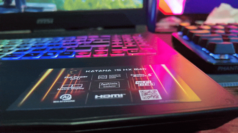 GIF of MSI Katana gaming laptop