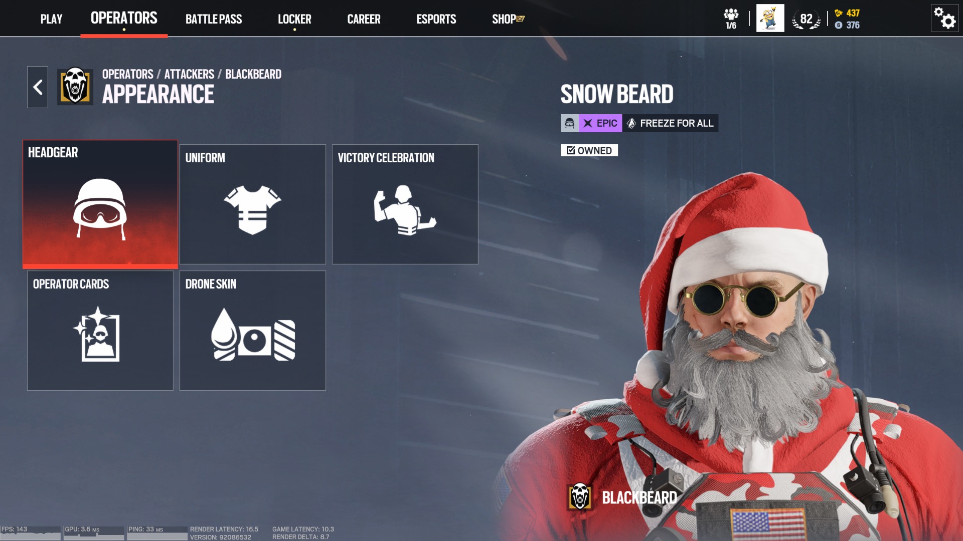 Rainbow Six Siege screenshot of operator costume.