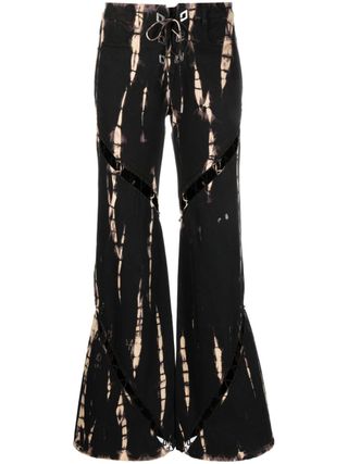 Spiral Laced Bleached Denim Trousers