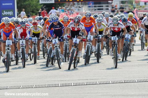 The start of the under 23 men's race was fast from the gun