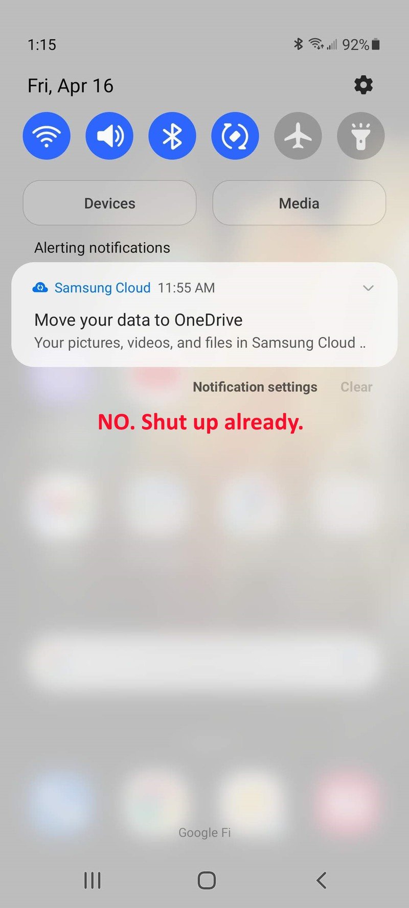 OneDrive Notification I Hate You