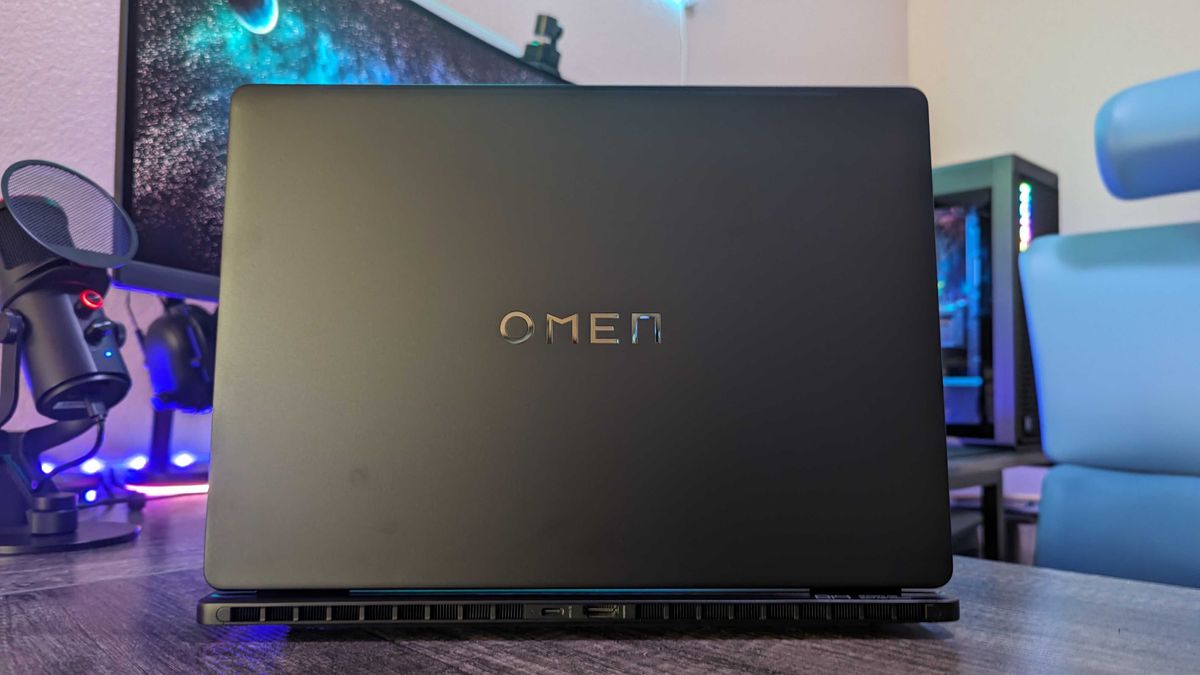Image of the HP OMEN Transcend 14 gaming laptop.