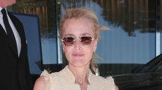 Gillian Anderson is seen leaving JW Marriott during the 79th annual Cannes Film Festival on May 12, 2026