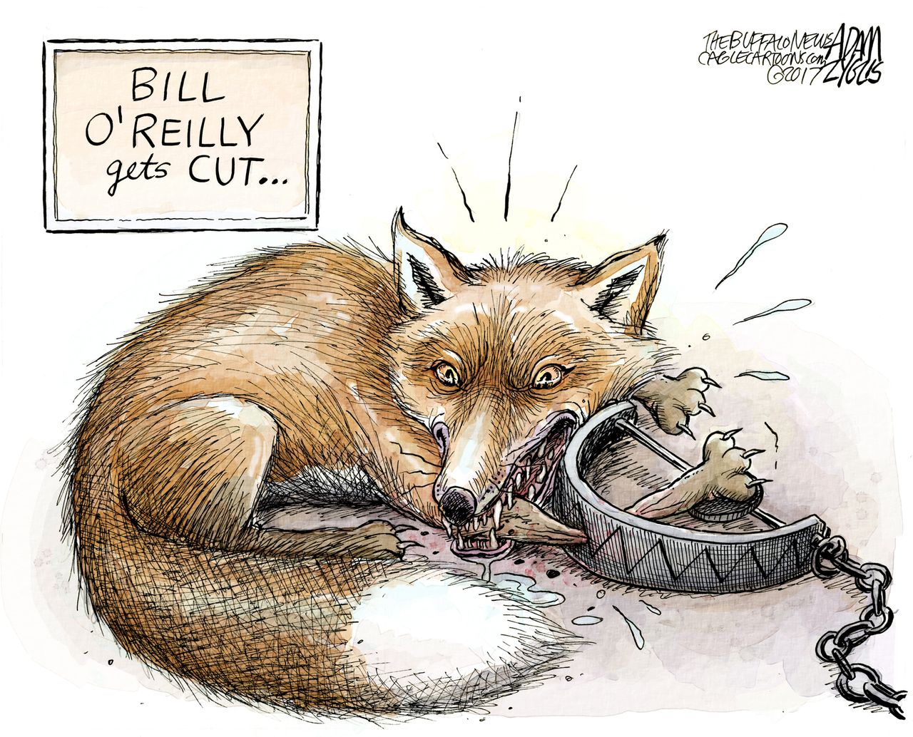 Editorial Cartoon U.S. Fox News Bill O&amp;#039;Reilly fired sexual harassment